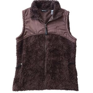 Snozu Brown Deep Pile Fuzzy Vest Sz  L